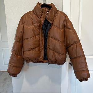 Zara pleather puffy jacket
